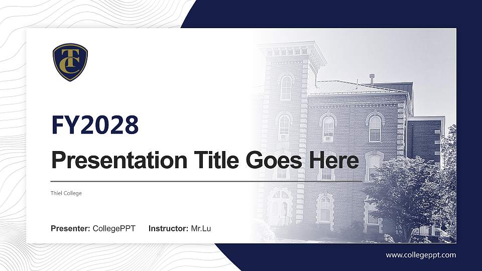 Thiel College Academic Presentation/Research Findings Report PPT Template16:9 ratio PPT effect preview image