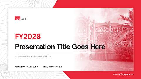 The University of Texas Medical Branch at Galveston Academic Presentation/Research Findings Report PPT Template