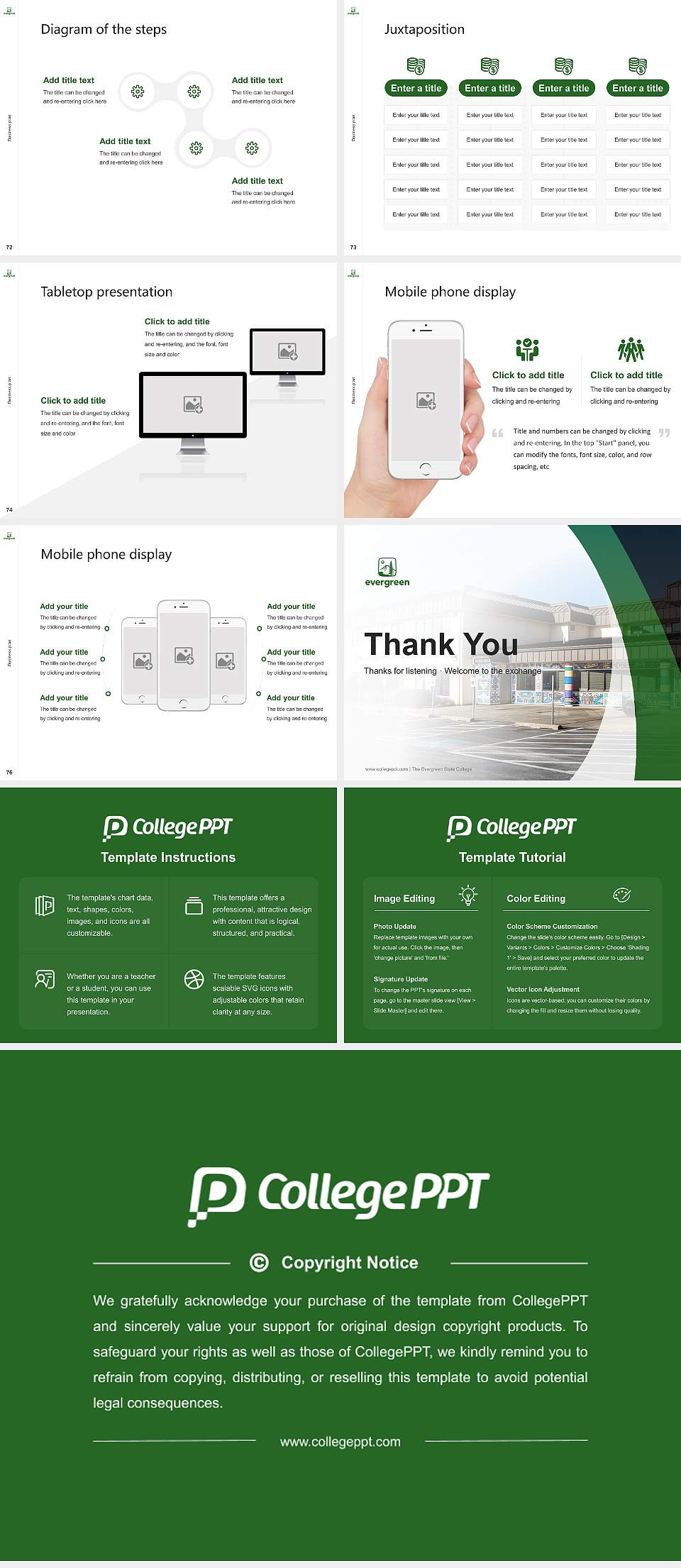 The Evergreen State College Competition/Entrepreneurship Contest PPT Template4:3 ratio PPT effect preview image9