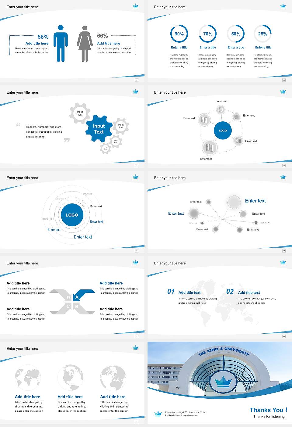 The King’S University Course/Courseware Creation PPT Template16:9 ratio PPT effect preview image4