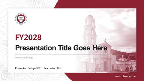 Thomas Aquinas College Academic Presentation/Research Findings Report PPT Template