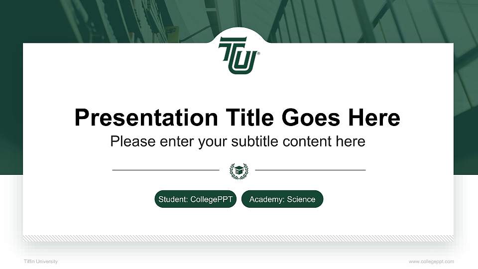 Tiffin University National Scholarship Defense PPT Template16:9 ratio PPT effect preview image