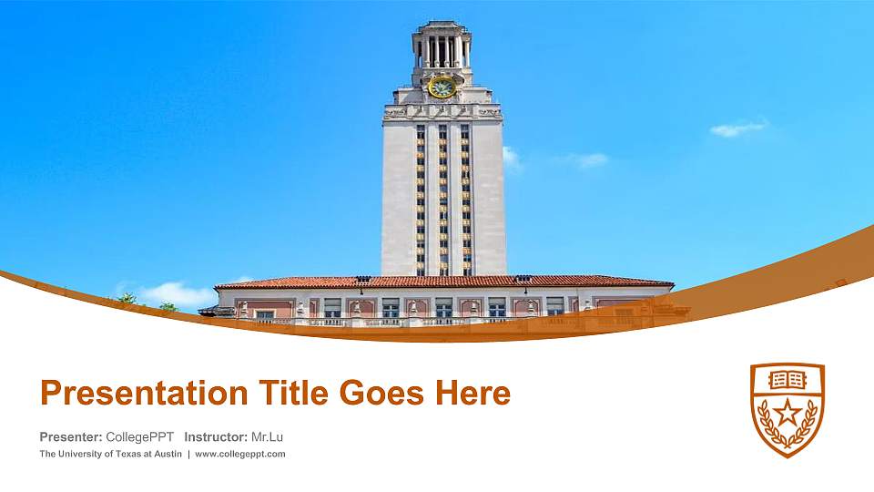 The University of Texas at Austin Course/Courseware Creation PPT Template16:9 ratio PPT effect preview image