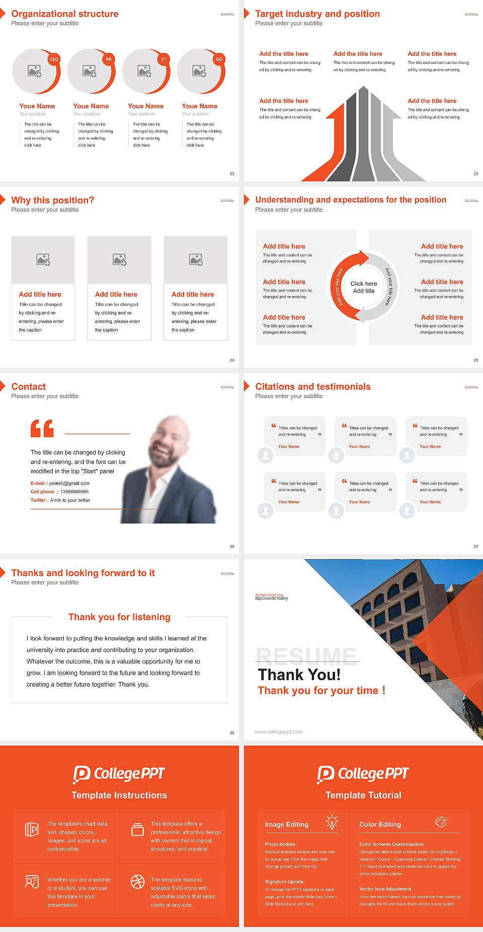 The University of Texas Rio Grande Valley Resume PPT Template4:3 ratio PPT effect preview image4