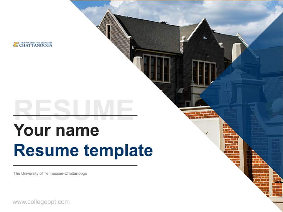 The University of Tennessee-Chattanooga Resume PPT Template4:3 ratio PPT effect preview image5