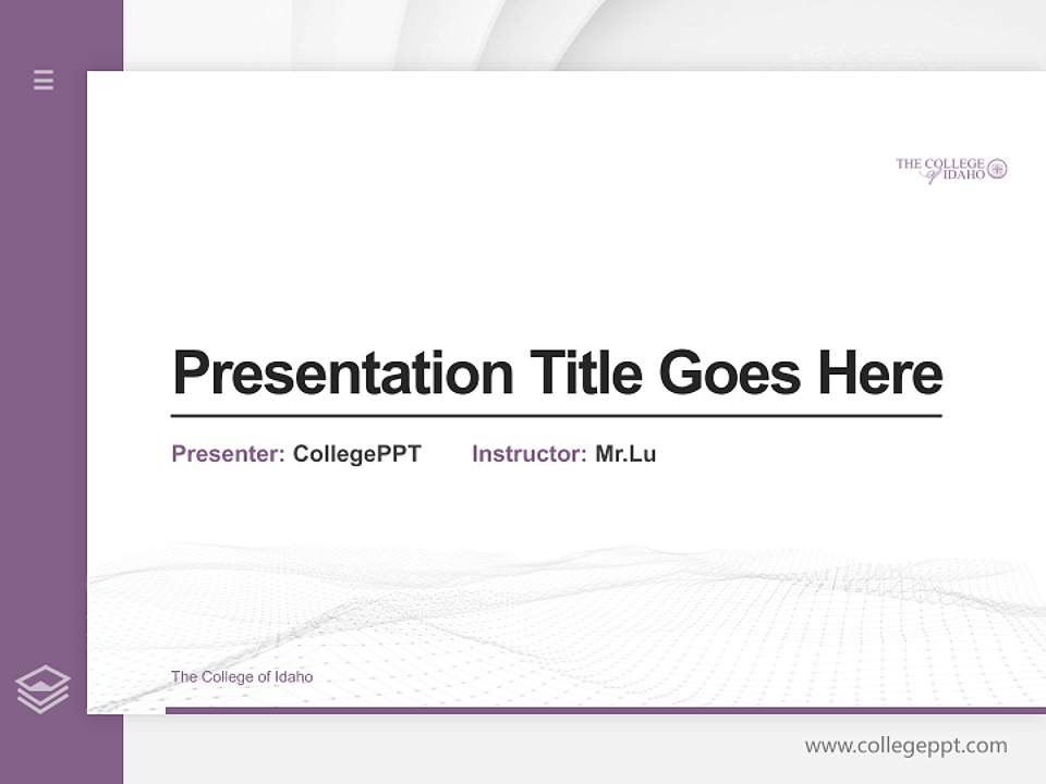 The College of Idaho Thesis Proposal/Graduation Defense PPT Template4:3 ratio PPT effect preview image5