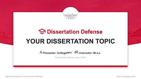 The University of Tampa Graduation Thesis Defense PPT Template