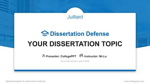 The Juilliard School Graduation Thesis Defense PPT Template