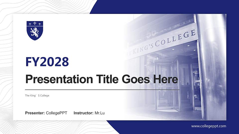 The King’S College Academic Presentation/Research Findings Report PPT Template16:9 ratio PPT effect preview image
