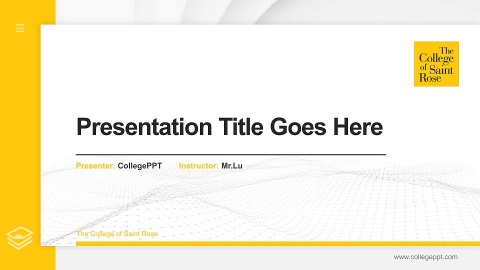 The College of Saint Rose Thesis Proposal/Graduation Defense PPT Template16:9 ratio PPT effect preview image