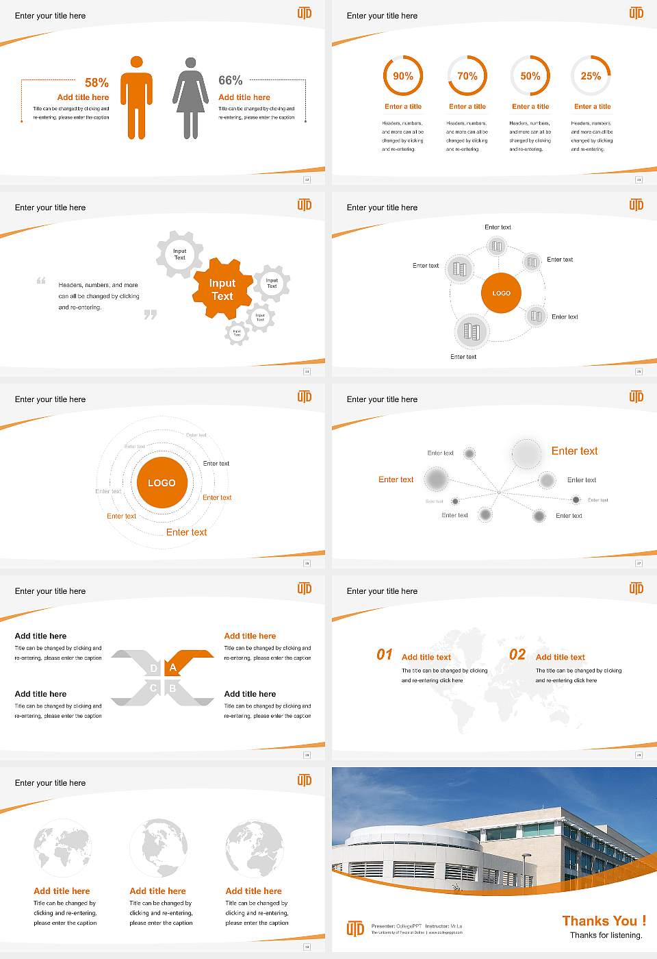 The University of Texas at Dallas Course/Courseware Creation PPT Template16:9 ratio PPT effect preview image4