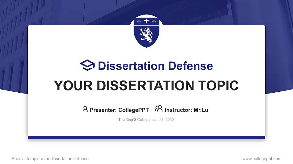 The King’S College Graduation Thesis Defense PPT Template16:9 ratio PPT effect preview image
