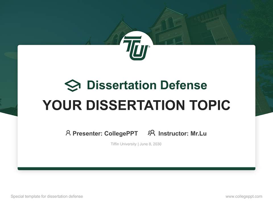 Tiffin University Graduation Thesis Defense PPT Template4:3 ratio PPT effect preview image7