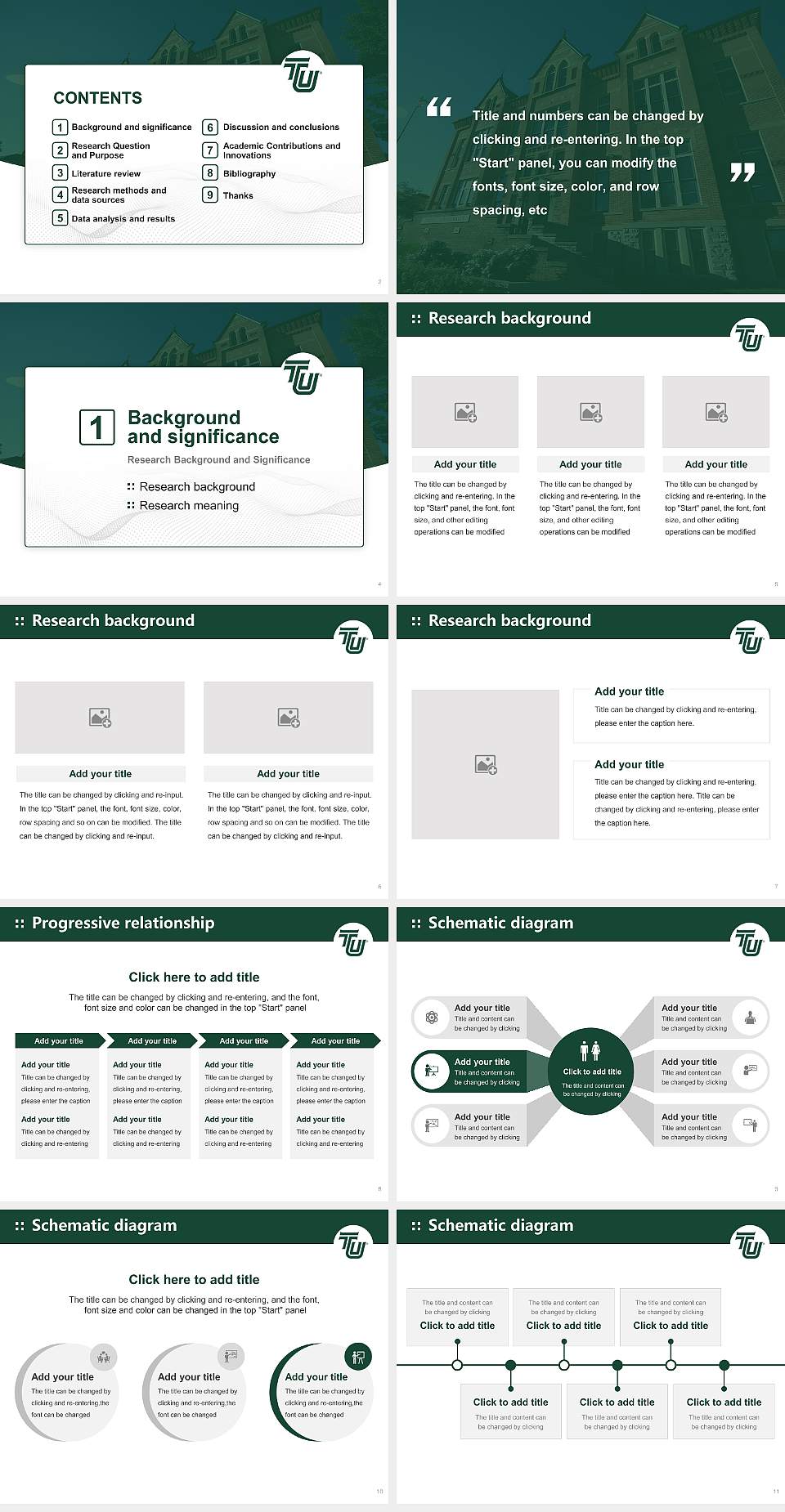 Tiffin University Graduation Thesis Defense PPT Template4:3 ratio PPT effect preview image2