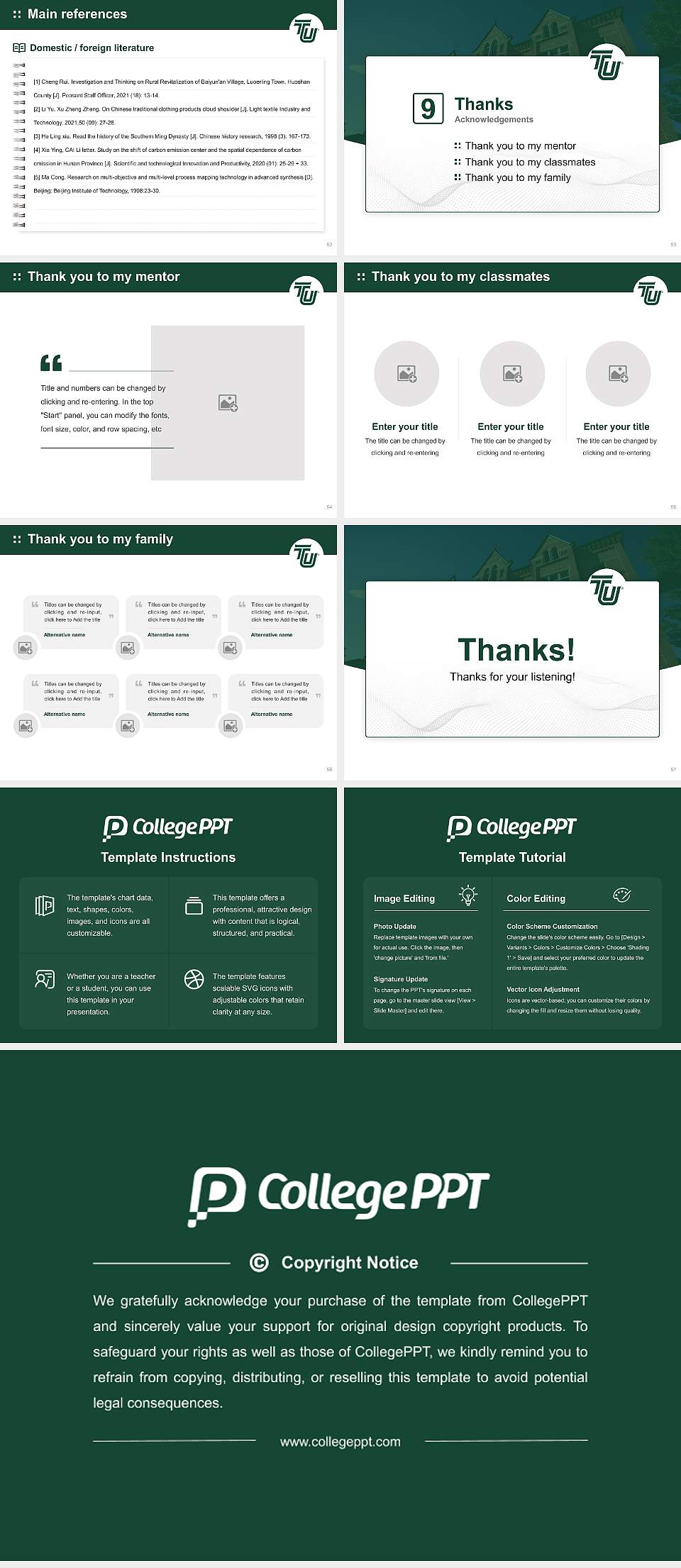 Tiffin University Graduation Thesis Defense PPT Template4:3 ratio PPT effect preview image7