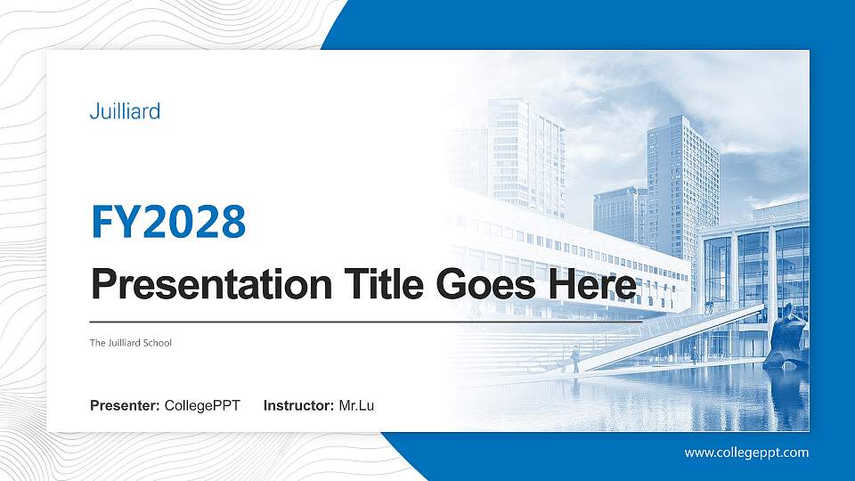 The Juilliard School Academic Presentation/Research Findings Report PPT Template16:9 ratio PPT effect preview image