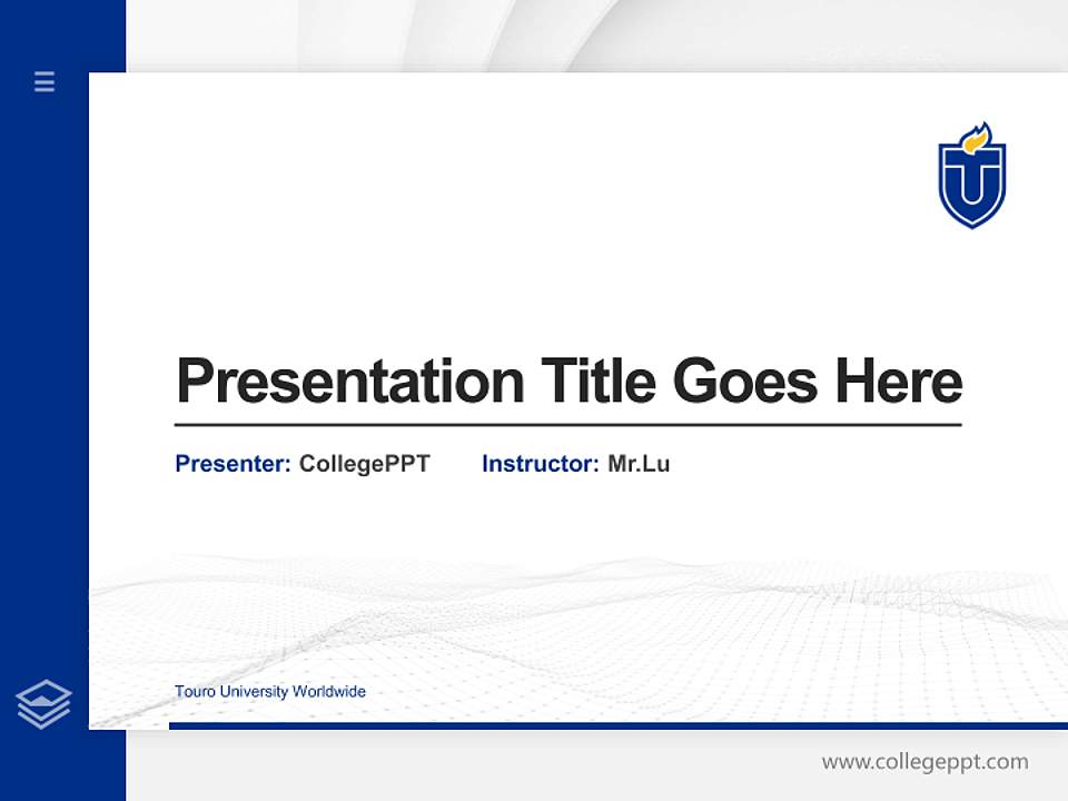 Touro University Worldwide Thesis Proposal/Graduation Defense PPT Template4:3 ratio PPT effect preview image5