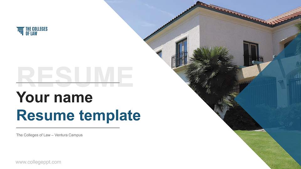The Colleges of Law – Ventura Campus Resume PPT Template16:9 ratio PPT effect preview image