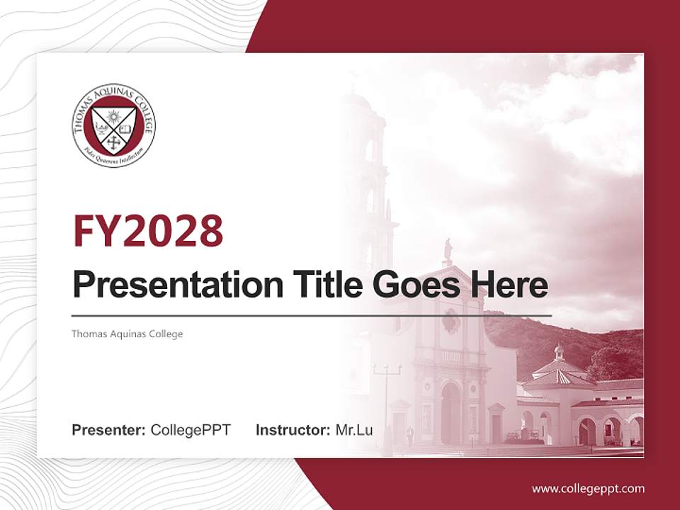 Thomas Aquinas College Academic Presentation/Research Findings Report PPT Template4:3 ratio PPT effect preview image5