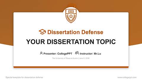 The University of Texas at Austin Graduation Thesis Defense PPT Template