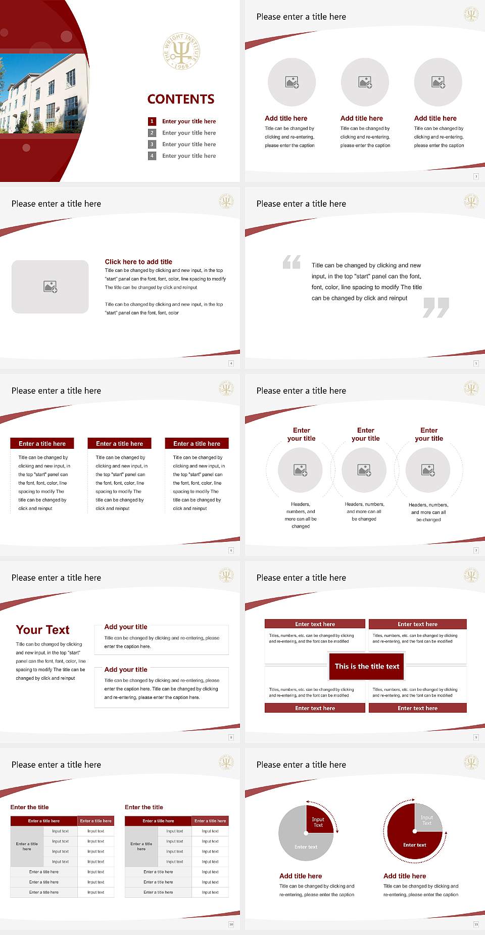 The Wright Institute Course/Courseware Creation PPT Template4:3 ratio PPT effect preview image2