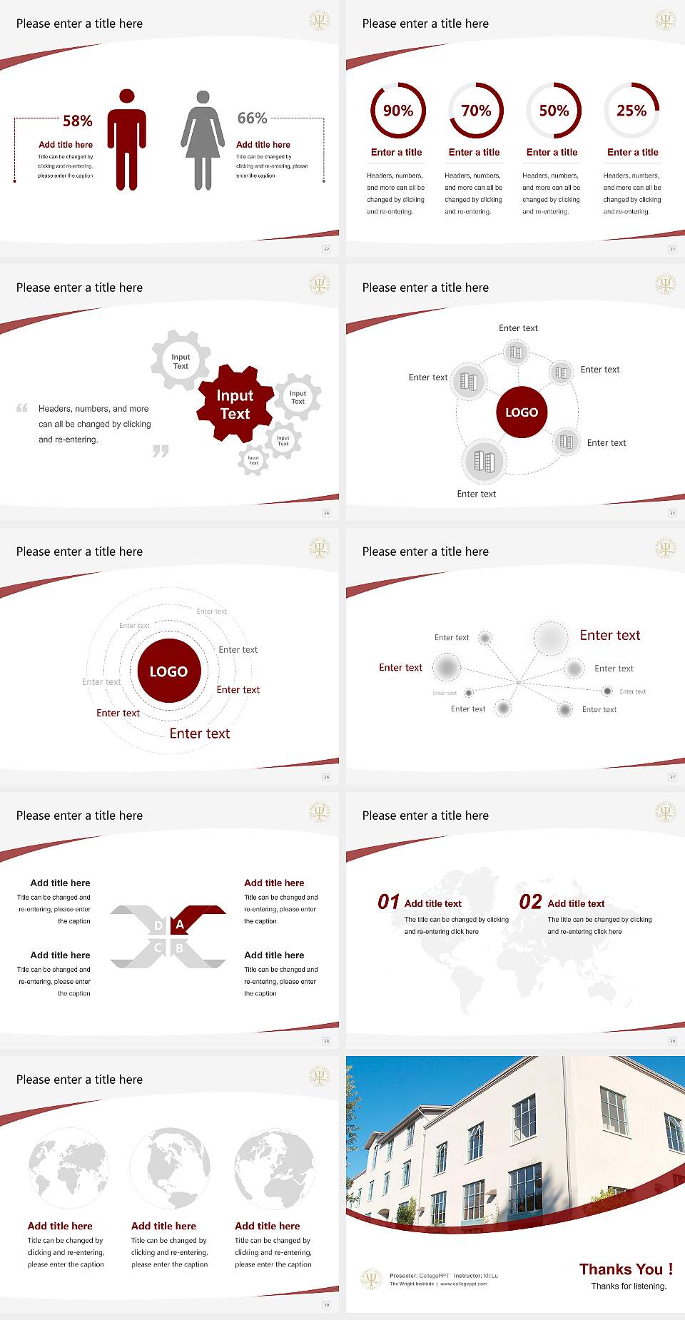 The Wright Institute Course/Courseware Creation PPT Template4:3 ratio PPT effect preview image4