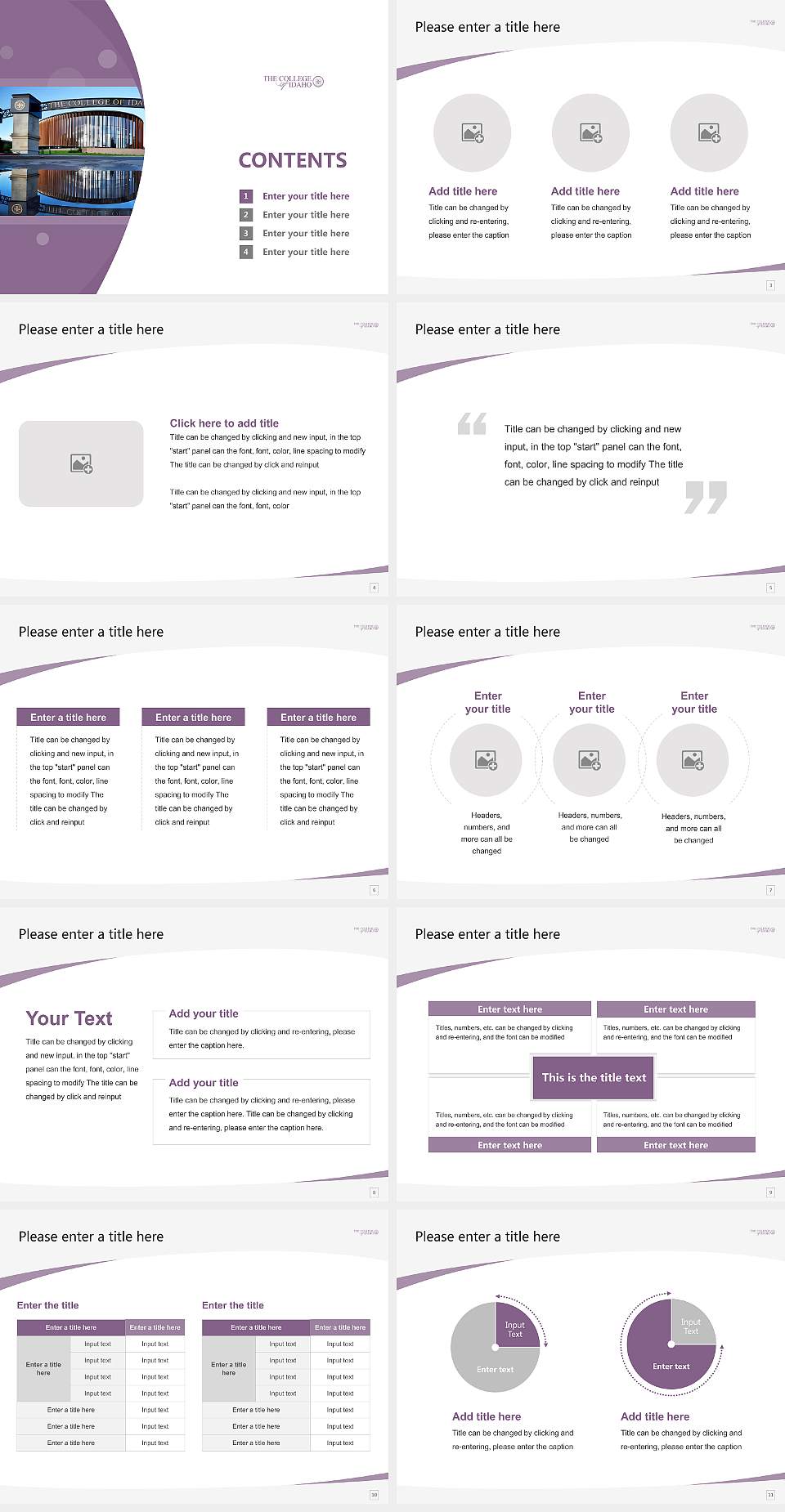 The College of Idaho Course/Courseware Creation PPT Template4:3 ratio PPT effect preview image2