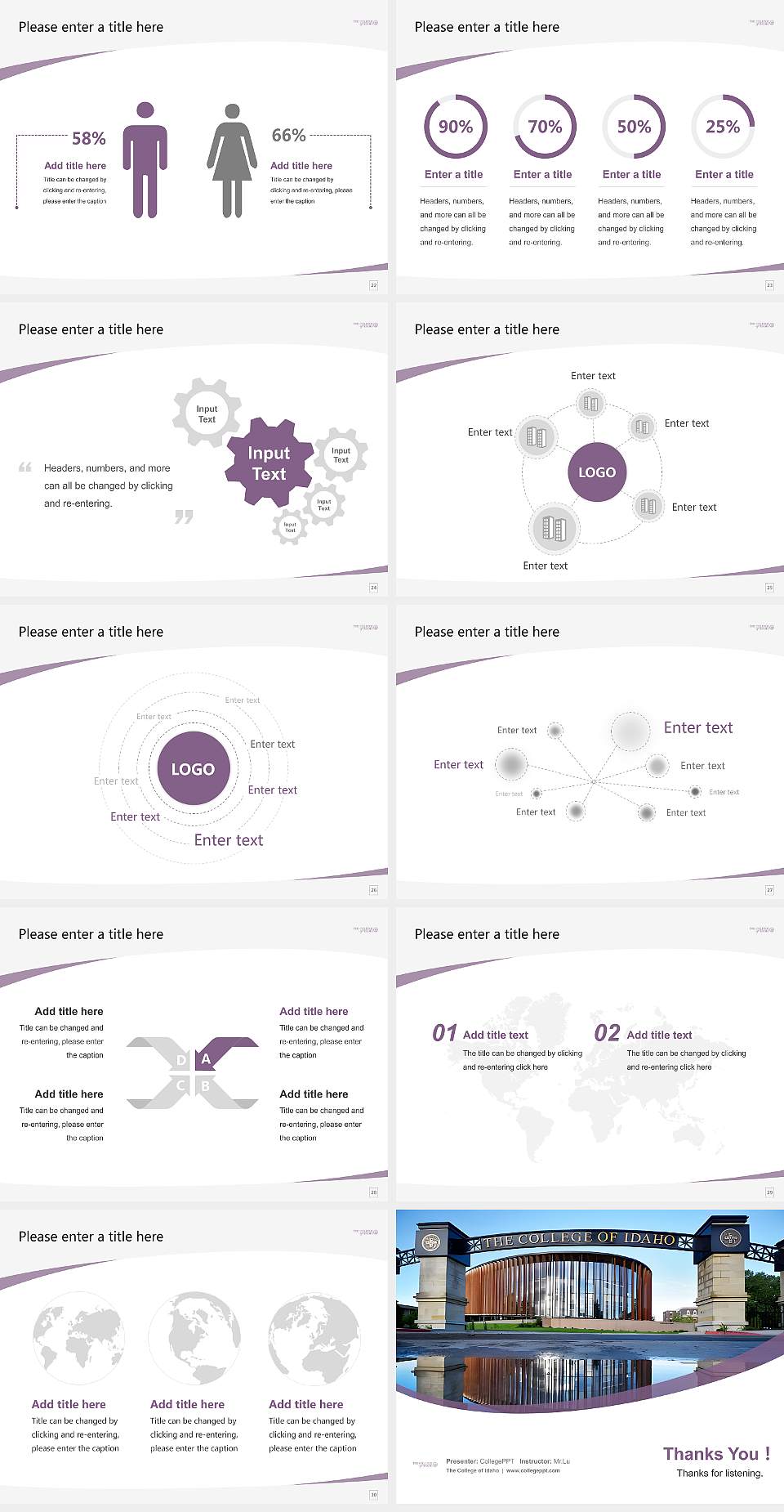 The College of Idaho Course/Courseware Creation PPT Template4:3 ratio PPT effect preview image4