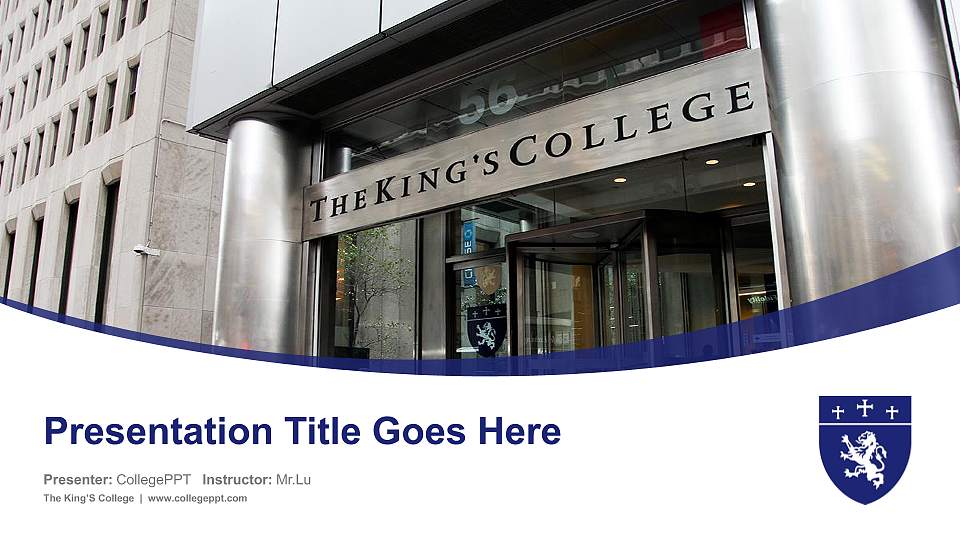 The King’S College Course/Courseware Creation PPT Template16:9 ratio PPT effect preview image