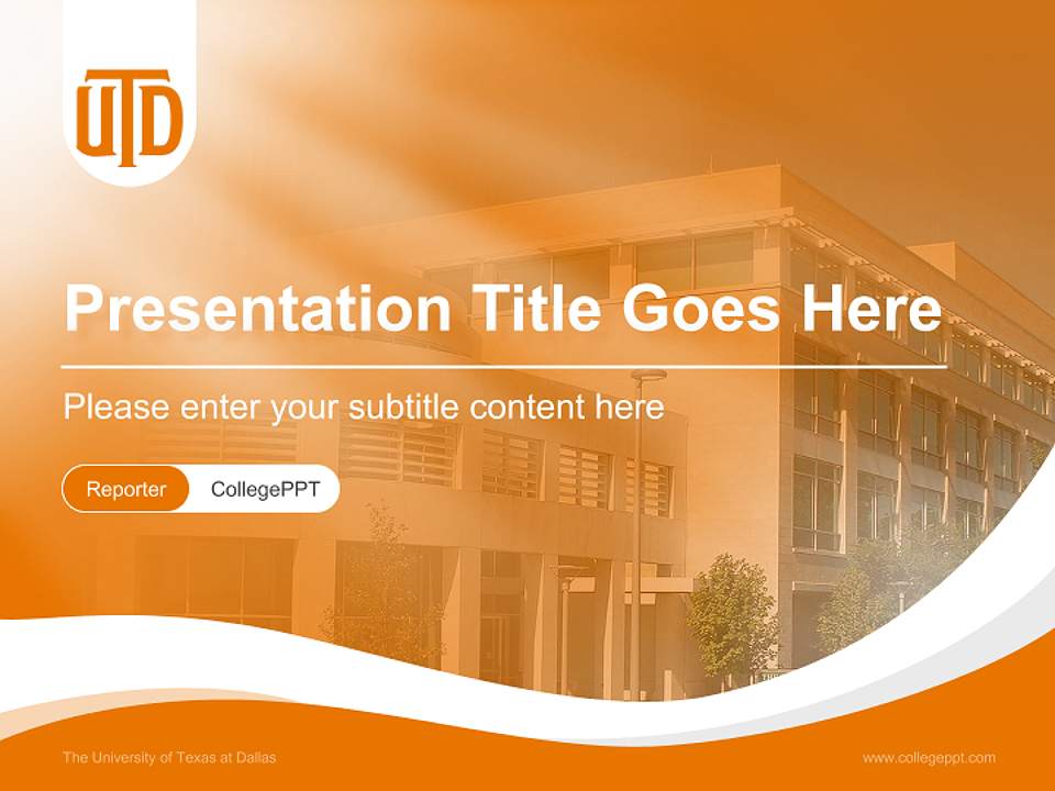 The University of Texas at Dallas Lecture Sharing and Networking Event PPT Template4:3 ratio PPT effect preview image4