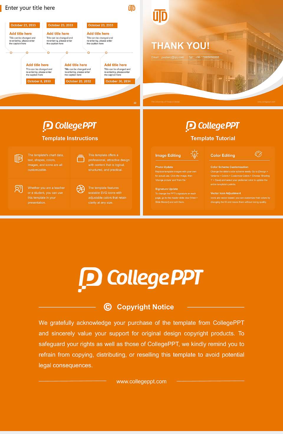 The University of Texas at Dallas Lecture Sharing and Networking Event PPT Template4:3 ratio PPT effect preview image4