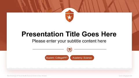 The University of Texas Health Science Center at San Antonio National Scholarship Defense PPT Template