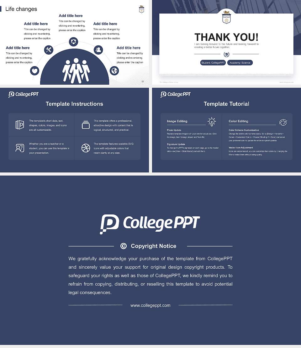 The College of New Jersey National Scholarship Defense PPT Template16:9 ratio PPT effect preview image4