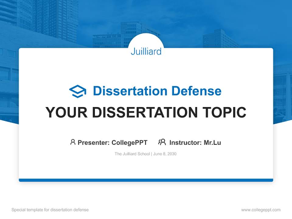 The Juilliard School Graduation Thesis Defense PPT Template4:3 ratio PPT effect preview image7