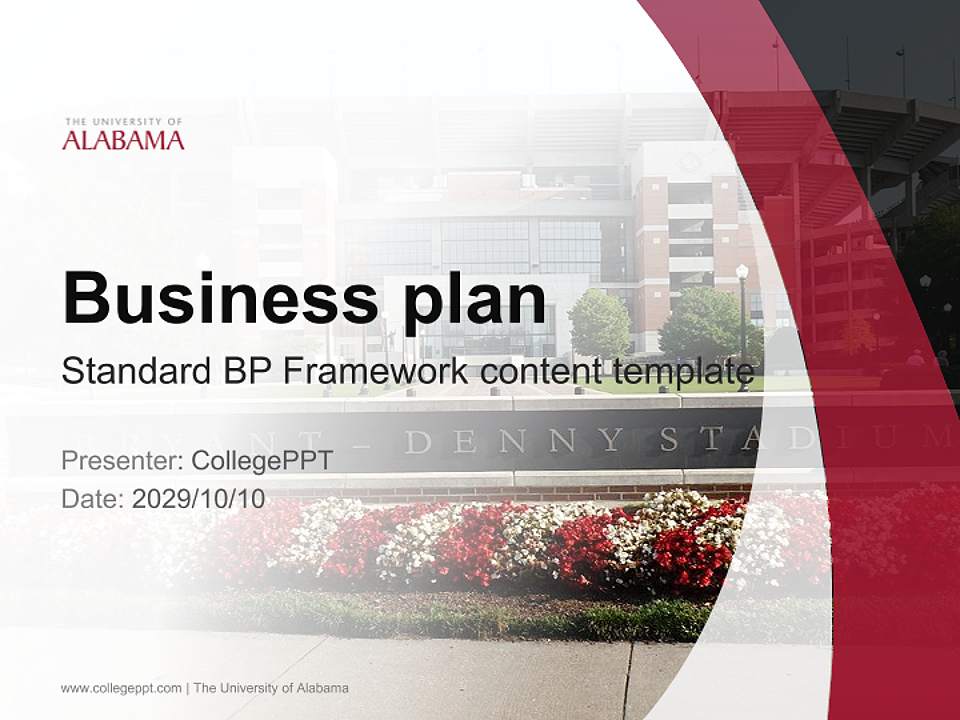 The University of Alabama Competition/Entrepreneurship Contest PPT Template4:3 ratio PPT effect preview image9