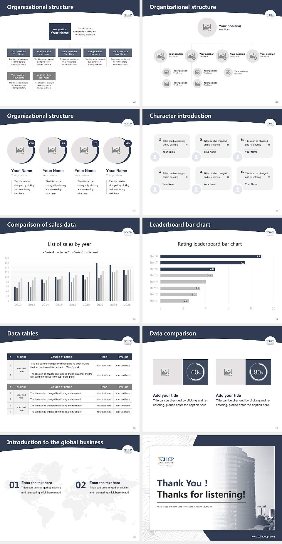 The College of Health Care Professions-Houston Southwest Academic Presentation/Research Findings Report PPT Template4:3 ratio PPT effect preview image4