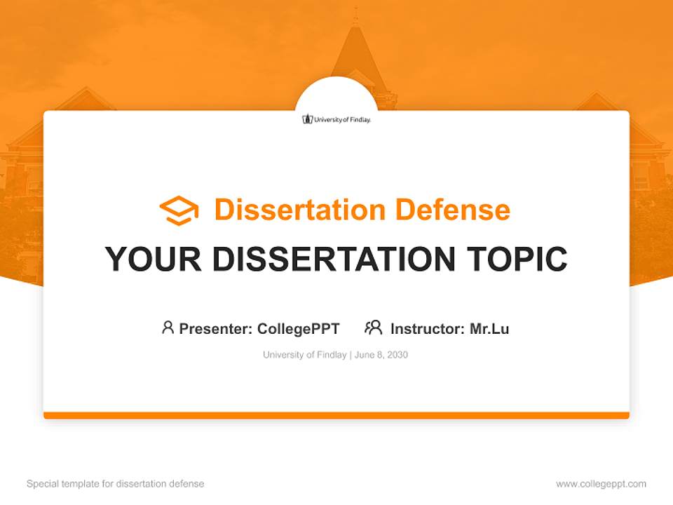 University of Findlay Graduation Thesis Defense PPT Template4:3 ratio PPT effect preview image7