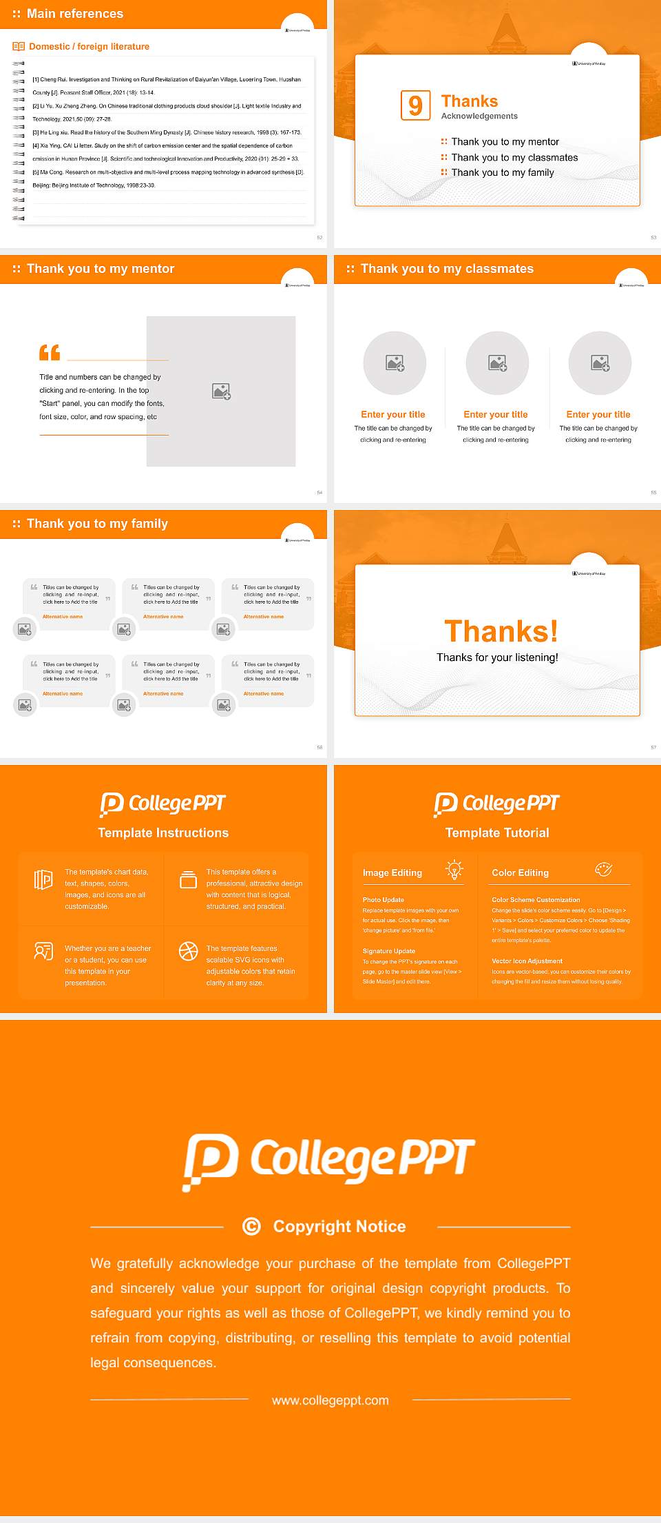 University of Findlay Graduation Thesis Defense PPT Template4:3 ratio PPT effect preview image7