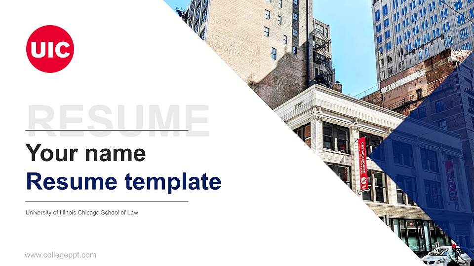 University of Illinois Chicago School of Law Resume PPT Template16:9 ratio PPT effect preview image