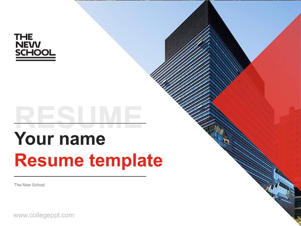 The New School Resume PPT Template4:3 ratio PPT effect preview image5