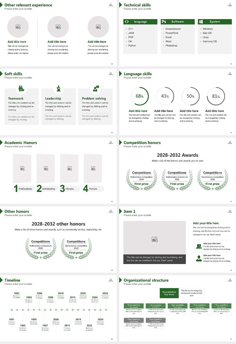 The Evergreen State College Resume PPT Template16:9 ratio PPT effect preview image3