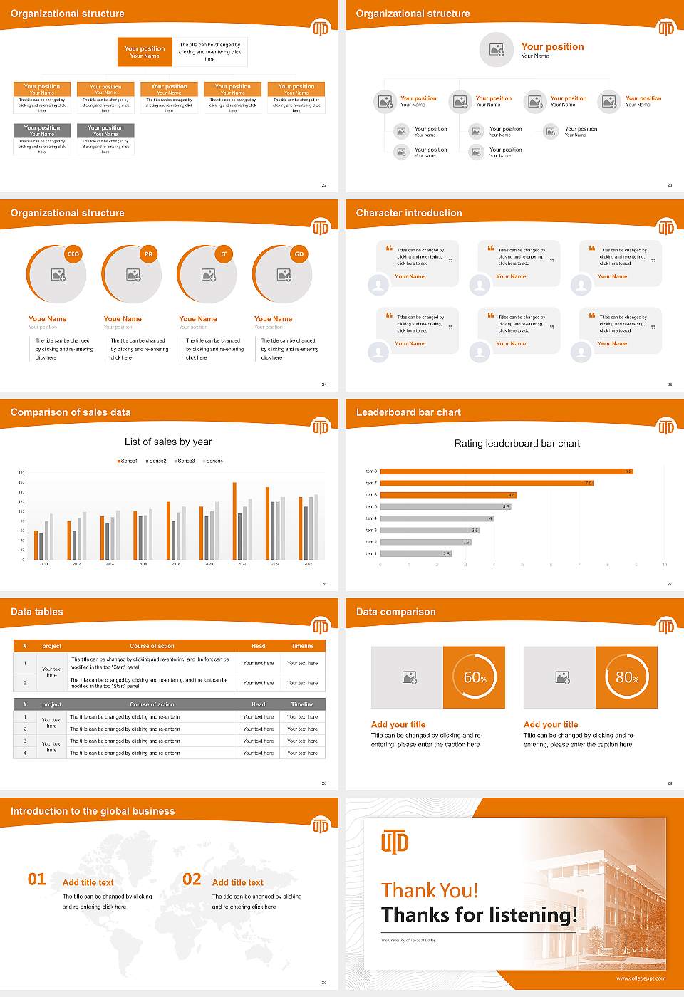 The University of Texas at Dallas Academic Presentation/Research Findings Report PPT Template16:9 ratio PPT effect preview image4
