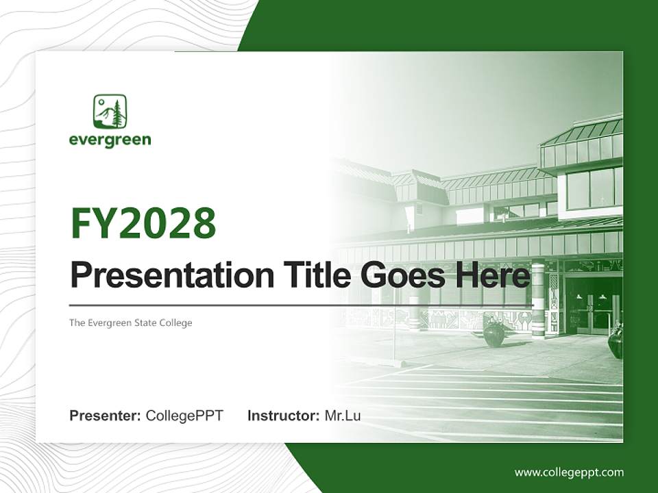 The Evergreen State College Academic Presentation/Research Findings Report PPT Template4:3 ratio PPT effect preview image5