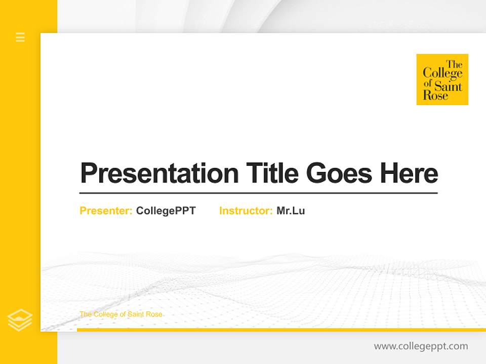 The College of Saint Rose Thesis Proposal/Graduation Defense PPT Template4:3 ratio PPT effect preview image5