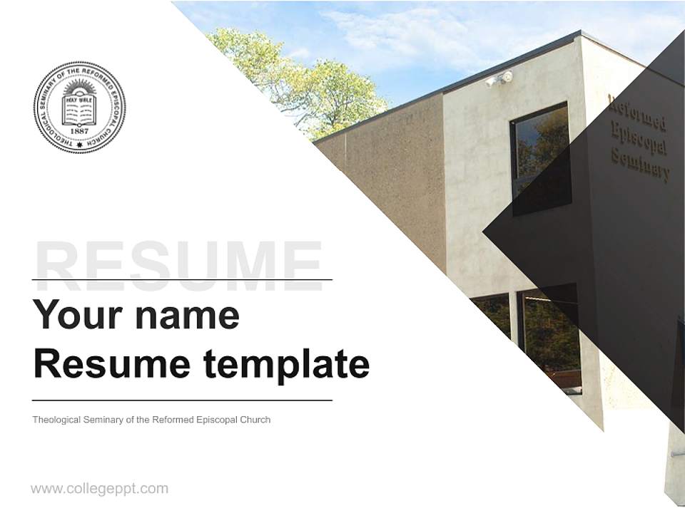 Theological Seminary of the Reformed Episcopal Church Resume PPT Template4:3 ratio PPT effect preview image5