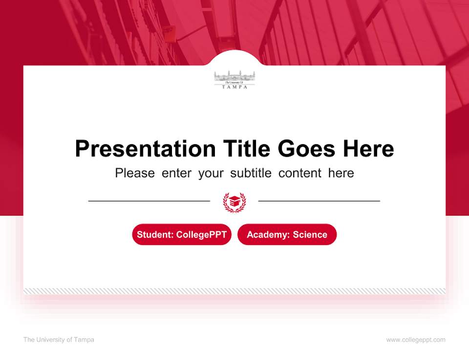 The University of Tampa National Scholarship Defense PPT Template4:3 ratio PPT effect preview image4