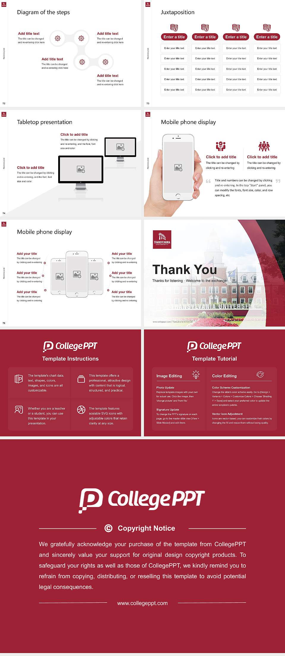 Transylvania University Competition/Entrepreneurship Contest PPT Template4:3 ratio PPT effect preview image9