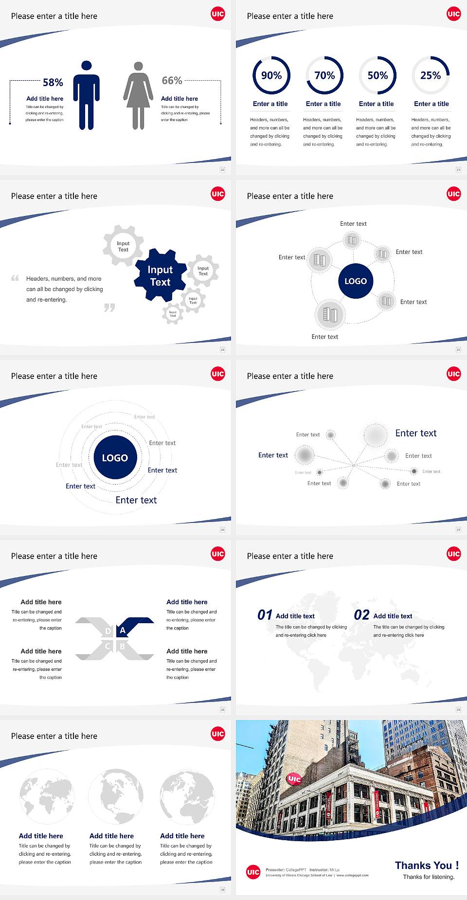 University of Illinois Chicago School of Law Course/Courseware Creation PPT Template4:3 ratio PPT effect preview image4