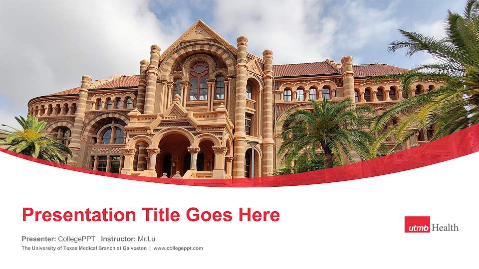 The University of Texas Medical Branch at Galveston Course/Courseware Creation PPT Template16:9 ratio PPT effect preview image