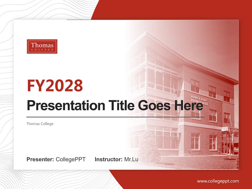 Thomas College Academic Presentation/Research Findings Report PPT Template4:3 ratio PPT effect preview image5